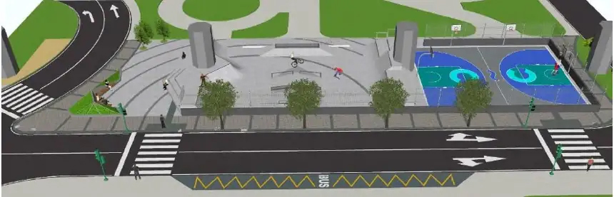 O Concello completará a reforma da praza José Toubes coa construción dun skatepark e unha pista multideporte
